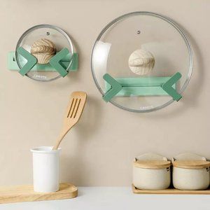 Adjustable Pot Lid Organizer Cabinet Mount - Green